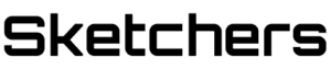Text logo reading "Sketchers" in black, bold letters on a white background.