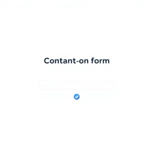 Text reads "Contant-on form" above a white bar with a blue checkmark below.